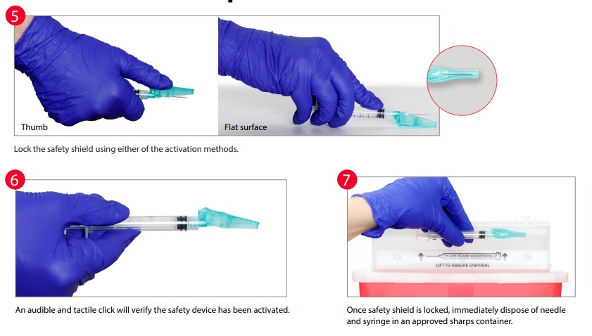 Monoject Safety Hypodermic Needle & Syringe Combo